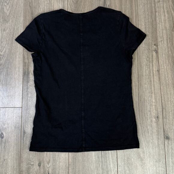 Madewell Essential Slim Tee WMNS L Black Lightweight Cotton Stretch Short Sleeve - Picture 5 of 7